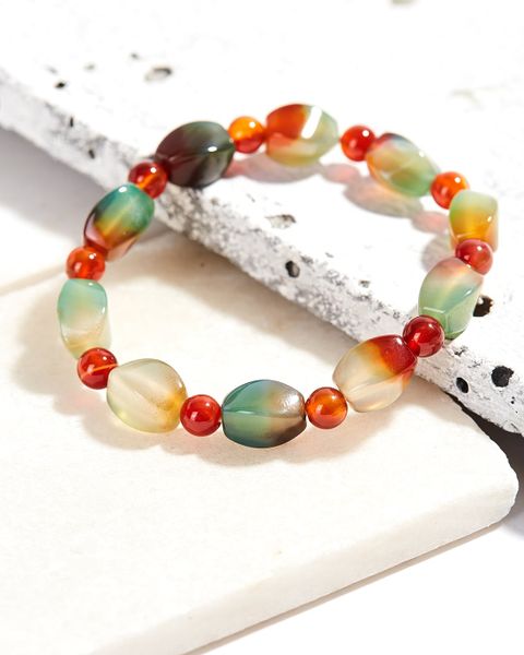 Vòng Tay Mã Não Xoắn Đa Sắc