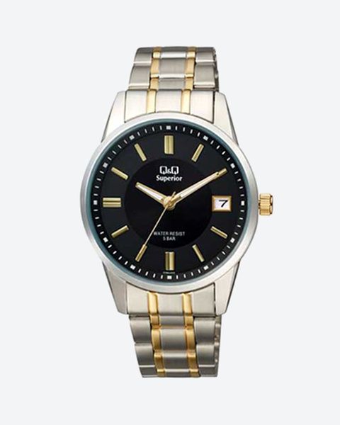 Đồng Hồ Analog Nữ Mặt Đen Two-Tone