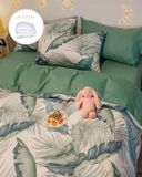 Bộ Drap & Vỏ Chăn Cotton Lụa 160x200 (4 Món) Tặng Ruột Chăn Cao Cấp