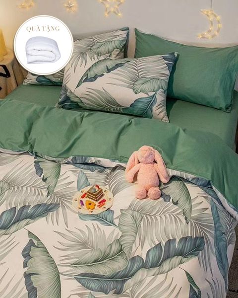 Bộ Drap & Vỏ Chăn Cotton Lụa 160x200 (4 Món)