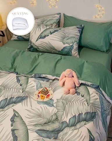 Bộ Drap & Vỏ Chăn Cotton Lụa 160x200 (4 Món)