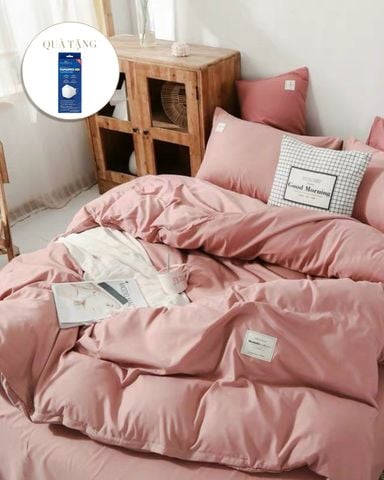 Bộ Drap & Chăn Cotton Solid 180x200 (5 Món)