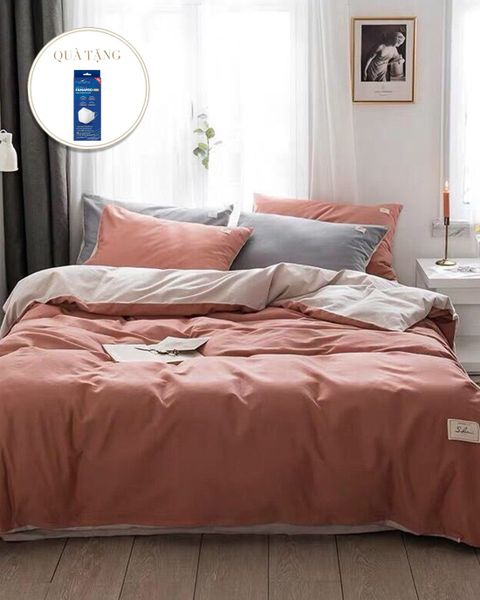 Bộ Drap & Chăn Cotton Solid 160x200 (5 Món)