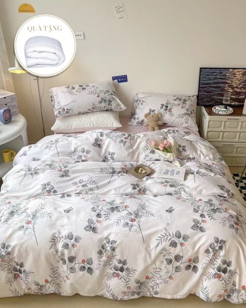 Bộ Drap & Vỏ Chăn Cotton Organic 180x200 (4 Món)