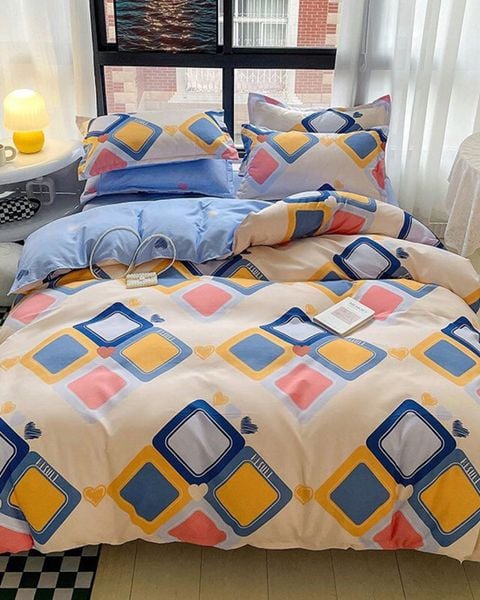 Bộ Drap & Chăn Chần Cotton Printing 160x200 (4 Món) P2014