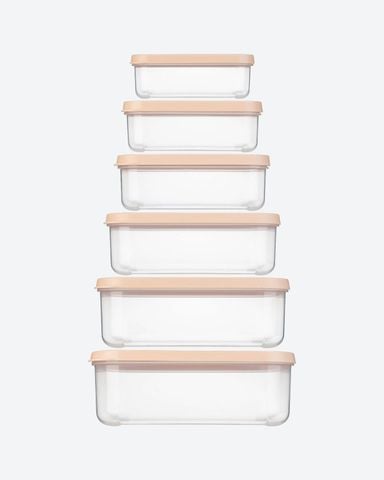 Bộ 6 Hộp Thực Phẩm Chữ Nhật Hokkaido