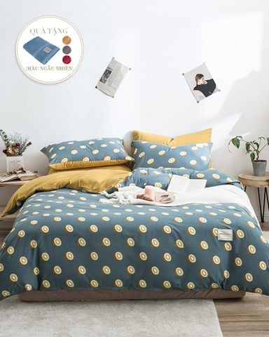 Bộ Drap & Chăn Chần Cotton Print 160x200 (4 Món)