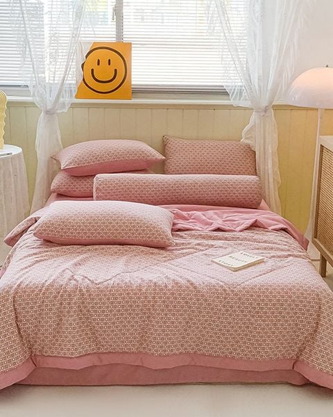 Bộ Drap & Chăn Chần Cotton Đũi Mịn 160x200 (5 Món) CDM04