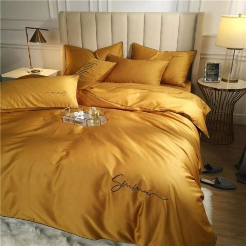 Bộ Drap & Vỏ Chăn Lụa SMT 160x200 (5 Món)