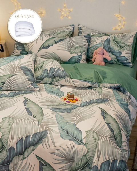 Bộ Drap & Vỏ Chăn Cotton Lụa 180x200 (4 Món