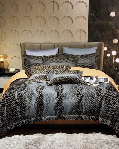 Bộ Drap & Chăn Gấm Cotton Cao Cấp 180x200 (5 Món)