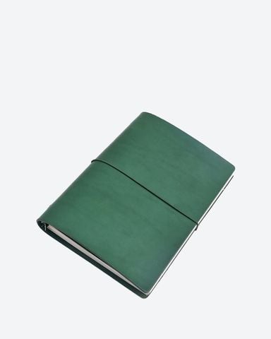 Sổ Còng A5 Bìa Da Vegetable Tanned Leather Green Lined 145 x 210 mm