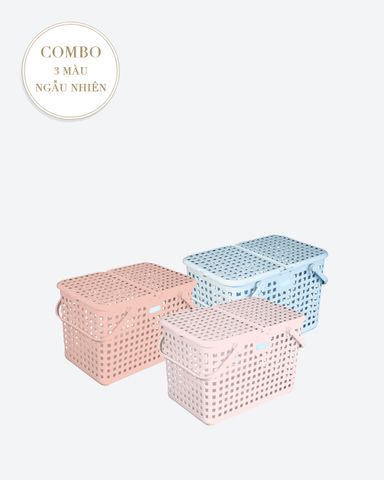 Combo 3 Giỏ Xách Quai Giữa Nachi Có Nắp