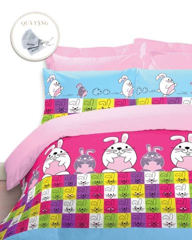 Bộ Drap & Chăn Chần Cotton Rich Cheerful 180x200 (6 Món )