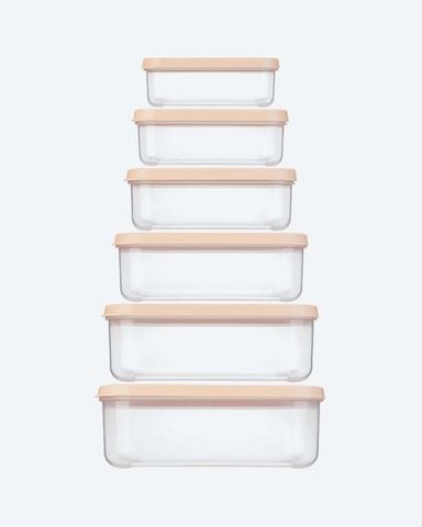 COMBO 10 MÓN - Bộ 6 hộp thực phẩm chữ nhật Hokkaido + 4 hộp thực phẩm tròn Hokkaido