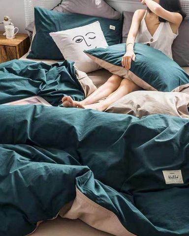 Bộ Drap & Chăn Cotton Nhật 160x200 (4 Món) (Tặng Gối Nằm & Gối Ôm Lụa)