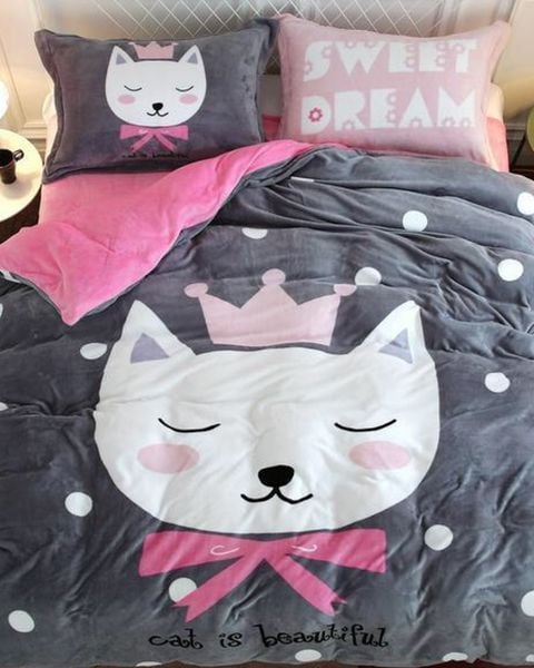Bộ ga phủ Freesize & Vỏ Chăn Tuyết Nhung (4 MÓN )