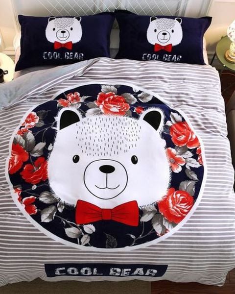 Bộ ga phủ Freesize & Vỏ Chăn Tuyết Nhung (4 MÓN )