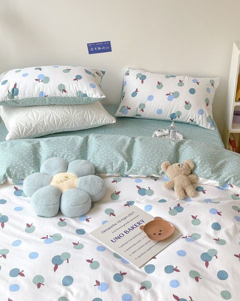 Bộ Drap & Chăn Chần Cotton Hàn 160x200 (4 Món)