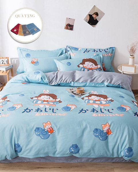 Bộ Drap & Chăn Chần Sweet Love 160x200 (5 Món) (Tặng Khăn Mặt Tenderly) FSL1213