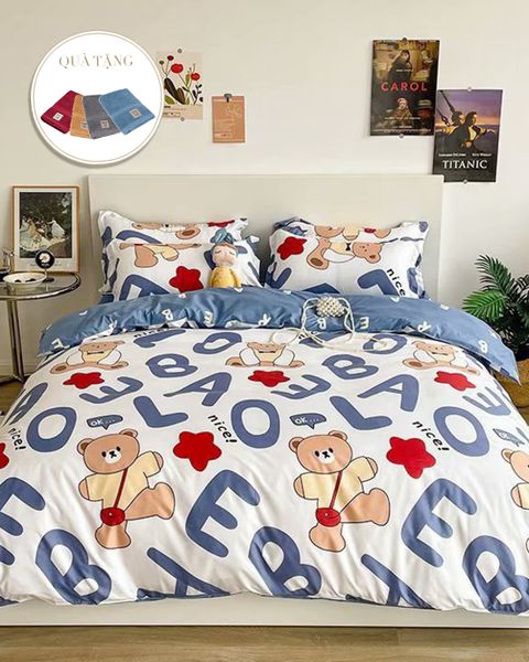 Bộ Drap & Chăn Chần Sweet Love 180x200 (5 Món) (Tặng Khăn Mặt Tenderly) FSL1213