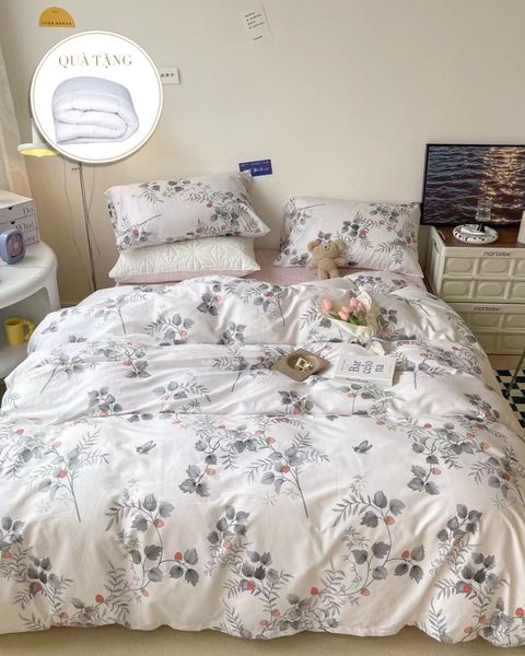 Bộ Drap & Vỏ Chăn Cotton Organic 180x200 (4 Món)