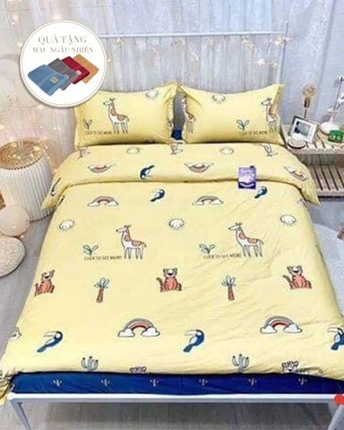Bộ Drap & Chăn Chần Cotton L-Organic 180x200 (4 Món) (Tặng Khăn Mặt)