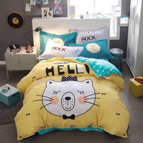 Bộ Drap & Chăn Chần Cotton Mịn 180x200 (4 Món)