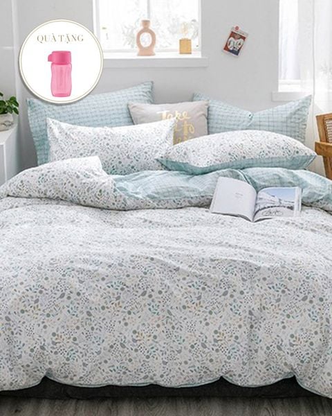 Bộ Drap & Chăn Chần Cotton Lụa 180x200 (4 Món)