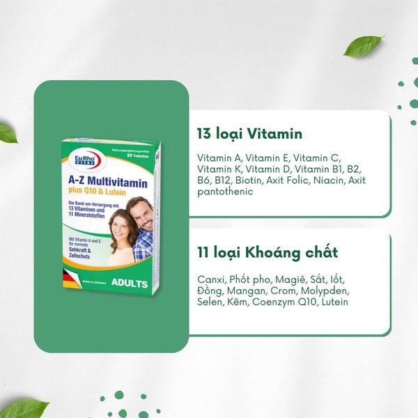 Viên uống bổ sung AZ Multivitamin + Q10 & Lutein (30 viên - 60 viên)