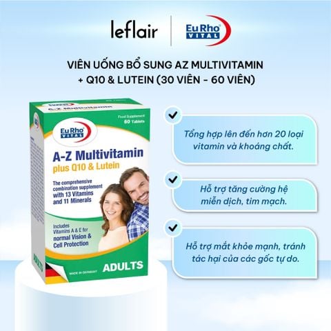 Viên uống bổ sung AZ Multivitamin + Q10 & Lutein (30 viên - 60 viên)