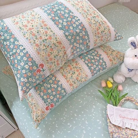 Bộ Drap & Chăn Chần Cotton Hàn 160x200 (4 Món)