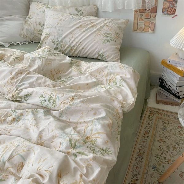 Bộ Drap & Chăn Chần Cotton Hàn 160x200 (4 Món)