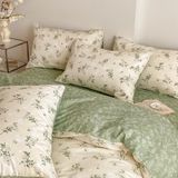 Bộ Drap & Chăn Chần Cotton Lụa 160x200 (4 Món) (Tặng Bình Nước 90ml)