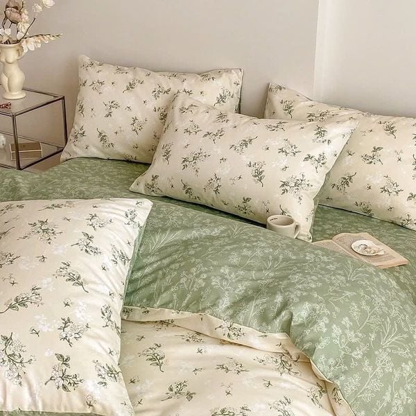 Bộ Drap & Chăn Chần Cotton Lụa 160x200 (4 Món)