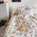 Bộ Drap & Chăn Chần Cotton Lụa 160x200 (4 Món) (Tặng Bình Nước 90ml)