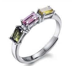 Nhẫn Nữ Kya Jewel Dây Đá Tourmaline Đơn Giản (Nhiều Màu, Freesize) - NAR7