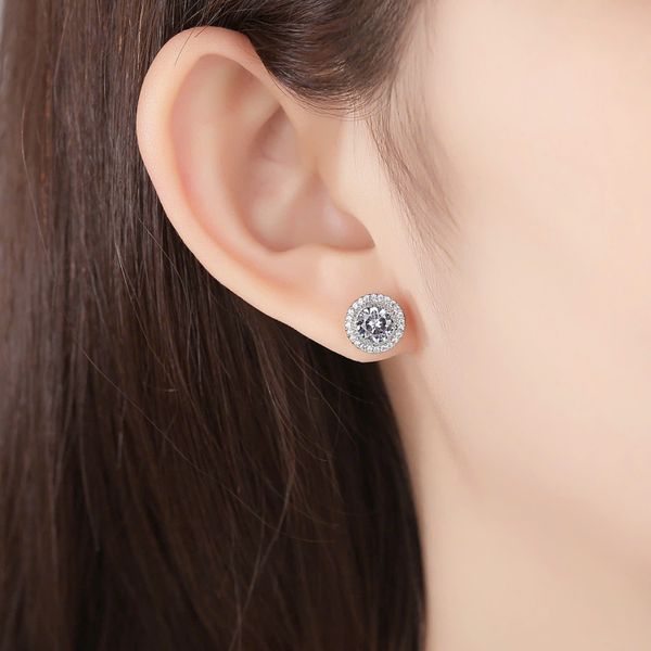 Bộ Trang Sức Nữ Kya Jewel Đá Trắng Tròn (Bạc) ( Dây chuyền & Bông tai )