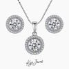 Bộ Trang Sức Nữ Kya Jewel Đá Trắng Tròn (Bạc) ( Dây chuyền & Bông tai )
