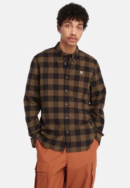 Timberland LS S C CHECK SHIR - Shirt - dark olive yd/olive - L