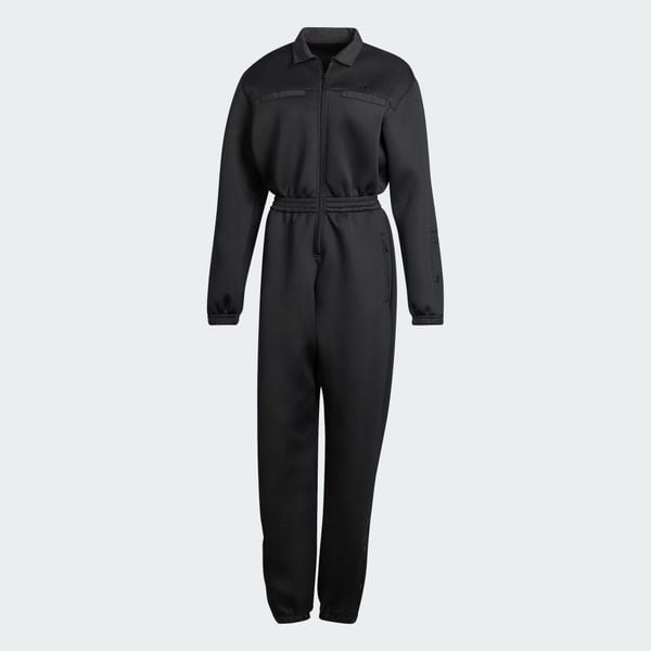 Adidas Spacer Jumpsuit In Black Nylon Pocket Overlay HM1561 RARE NWT - SIZE XS - BLACK