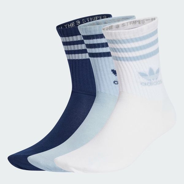 Tất thể thao Adidas Mid Cut Crew Socks 3 Pairs Wonder Blue / Night Indigo / White