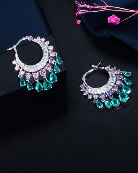 Bông Tai Tessel Hoop Boho Multicolor