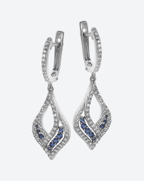 Bông Tai Blue & White Zirconium