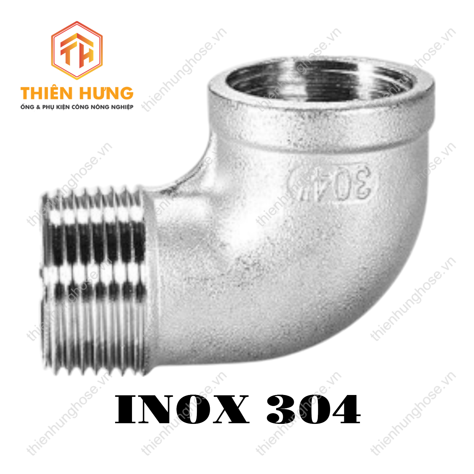 Co Điếu - Cút Điếu Inox 304 - Cong Ren trong/ ren ngoài [ 13mm ~ 60mm
