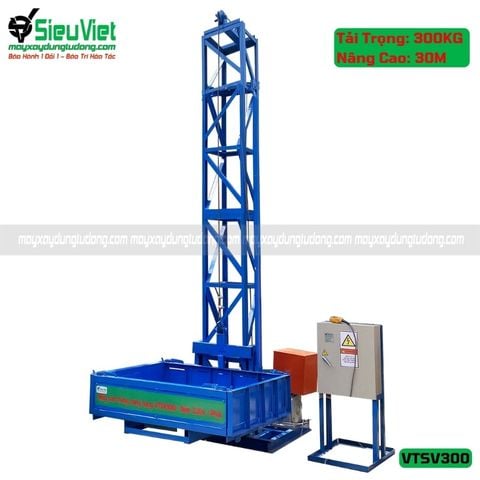 Cho thuê vận thăng Cao 30M 300kg VTSV300 - Điện 220v, Dân dụng