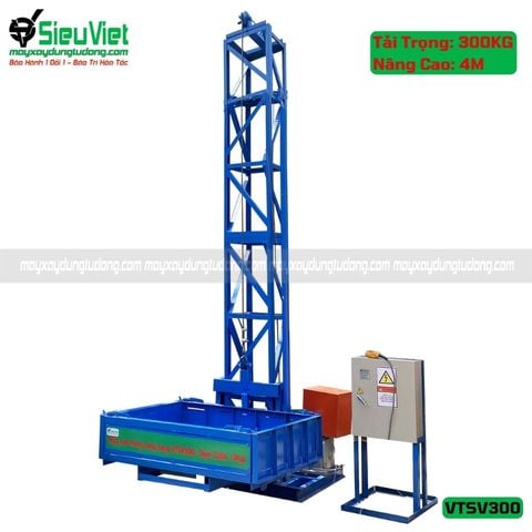 Vận thăng nâng hàng 300Kg cao 4m (Điện 220V, 1 phase)