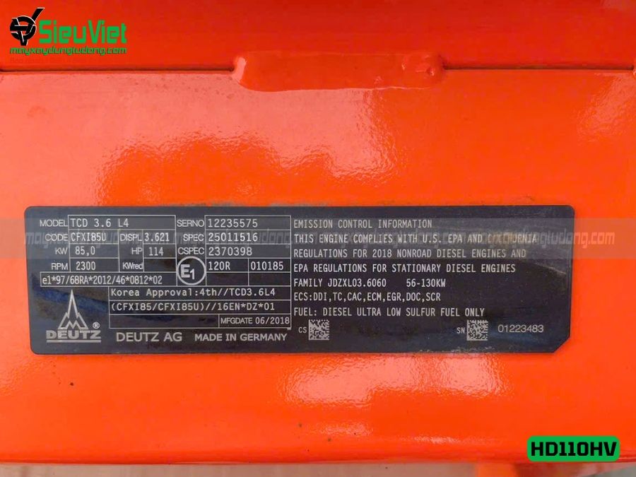 Xe lu rung 10.6 Tấn HAMM HD110HV Germany (Năm 2019)