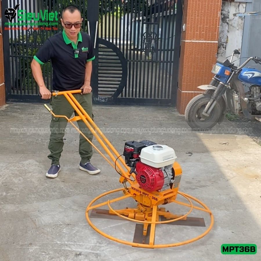 Máy xoa nền đơn Vifuco MPT36B, động cơ Honda GX160