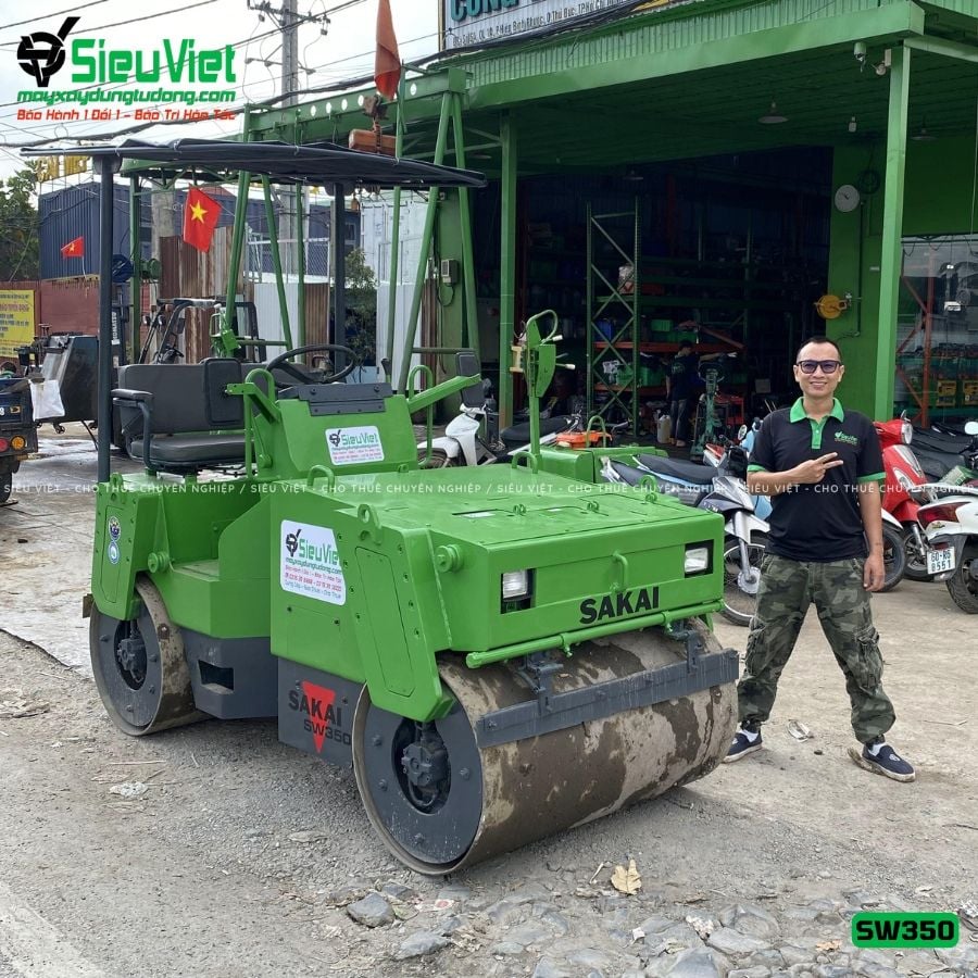 (Cho Thuê Tháng) Xe lu rung 2 tấn Nhật Bản (Sakai, Hitachi, Bomag...)